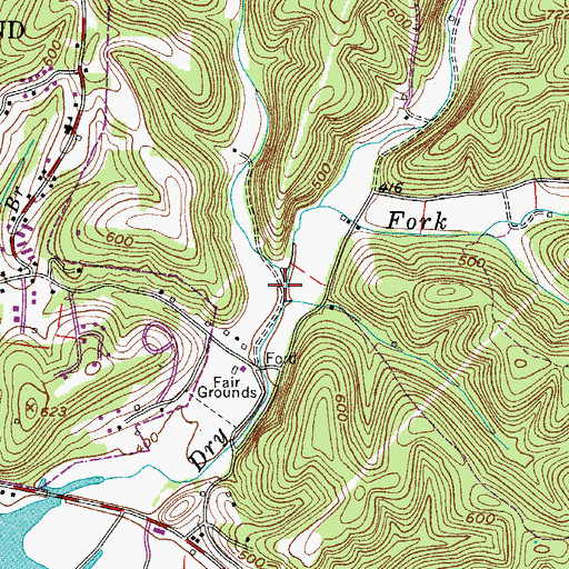 Topographic Map of Vick Branch, TN