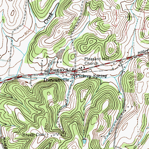 Topographic Map of Vickrey Spring, TN