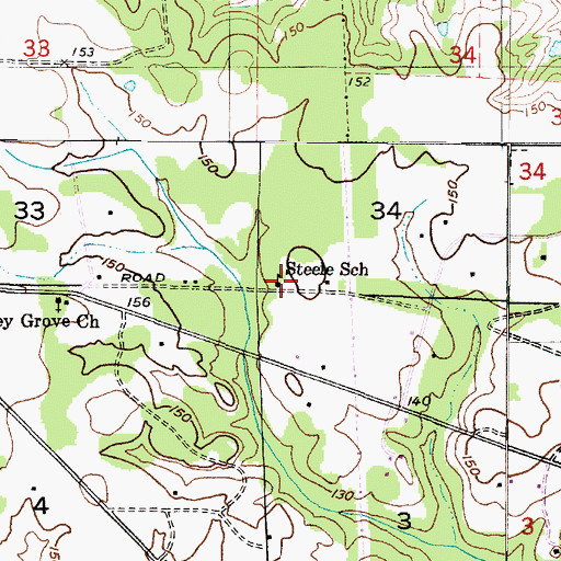 Topographic Map of Steele School (historical), AL