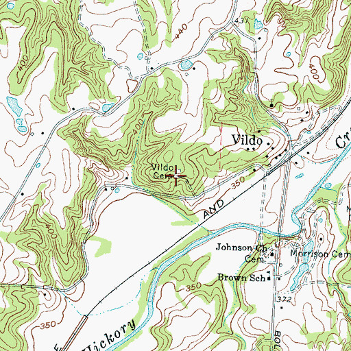 Topographic Map of Vildo Cemetery, TN