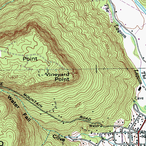 Topographic Map of Vineyard Point, TN