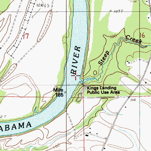 Topographic Map of Steep Creek, AL