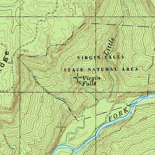 Topographic Map of Virgin Falls, TN