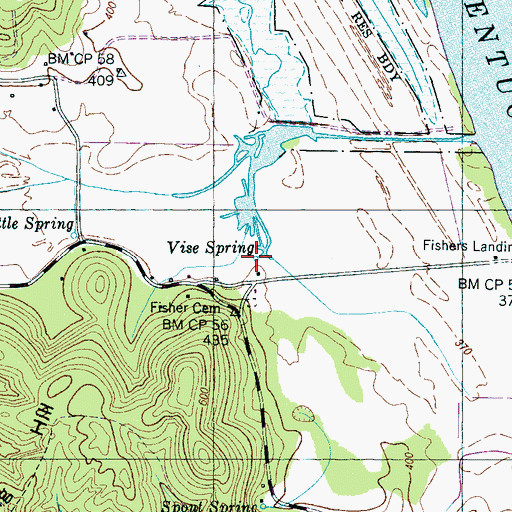 Topographic Map of Vise Spring, TN
