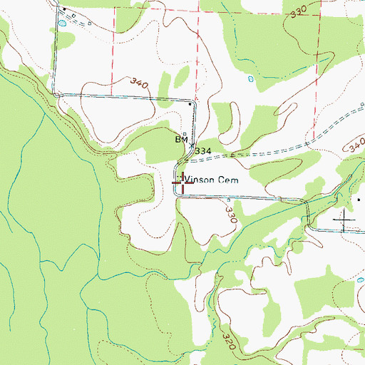 Topographic Map of Vison Cemetery, TN
