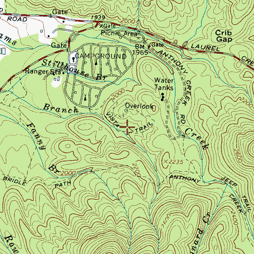 Topographic Map of Vista Trail, TN