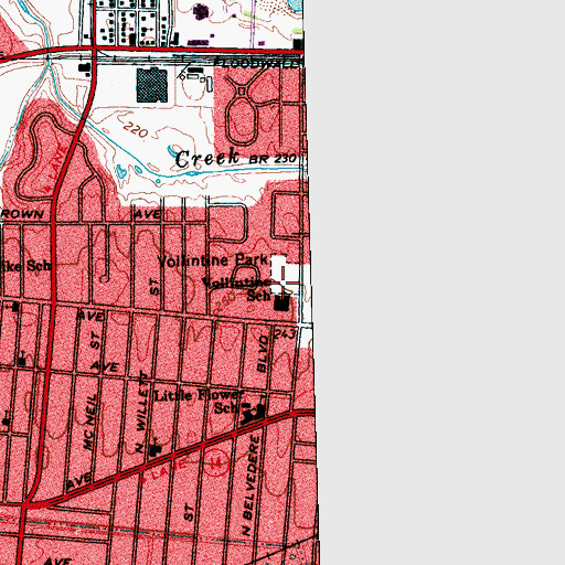 Topographic Map of Vollintine Park, TN
