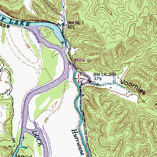 Topographic Map of Voorhies Hollow, TN