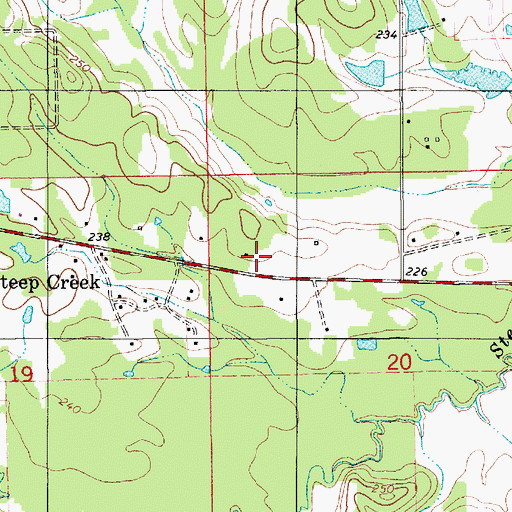 Topographic Map of Steep Creek School, AL