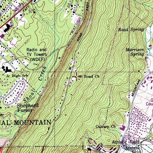 Topographic Map of W Road Church, TN