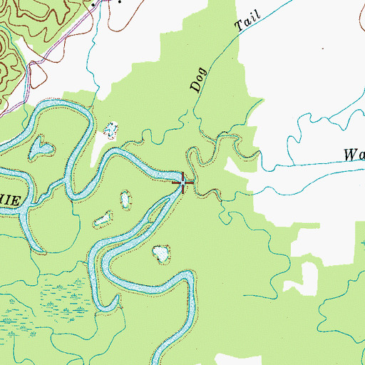 Topographic Map of Wade Creek, TN