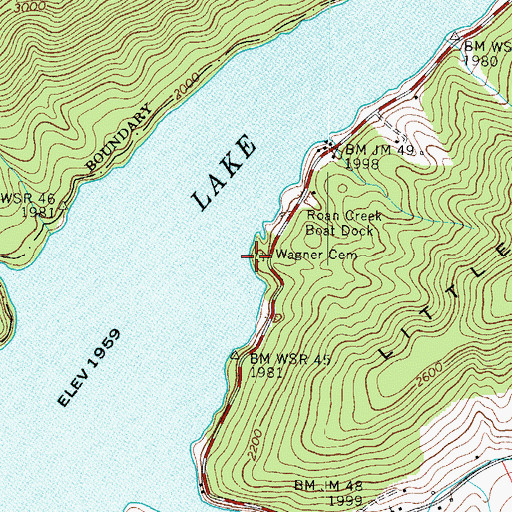 Topographic Map of Wagner Cemetery, TN