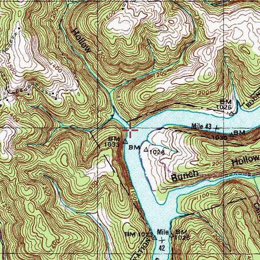 Topographic Map of Wagon Hollow, TN