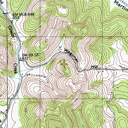 Topographic Map of Wagoner Hill, TN