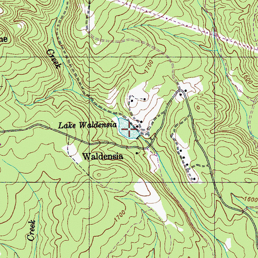 Topographic Map of Lake Waldensia, TN