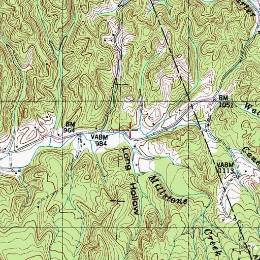 Topographic Map of Walker Branch, TN