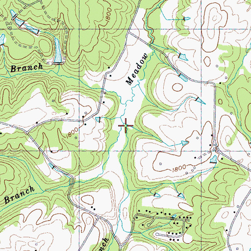 Topographic Map of Walker Branch, TN