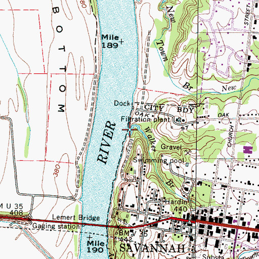 Topographic Map of Walker Branch, TN