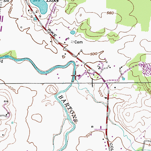 Topographic Map of Walker Branch, TN