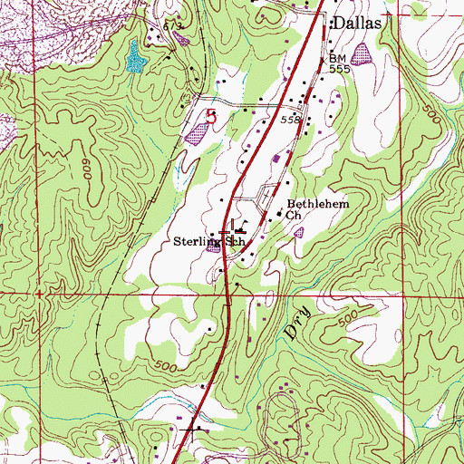 Topographic Map of Sterling School, AL