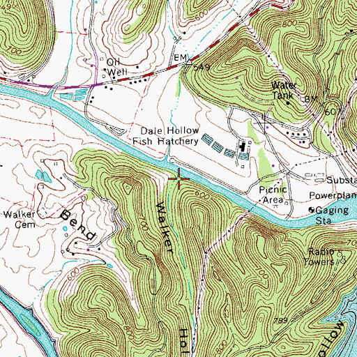 Topographic Map of Walker Hollow, TN