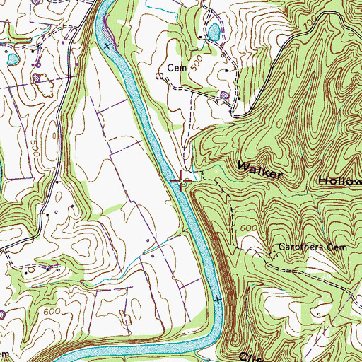 Topographic Map of Walker Hollow, TN