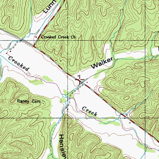 Topographic Map of Walker Hollow, TN