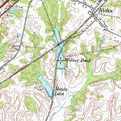 Topographic Map of Walker Pond, TN