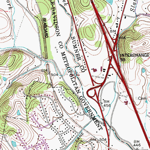 Topographic Map of Walkers Creek, TN