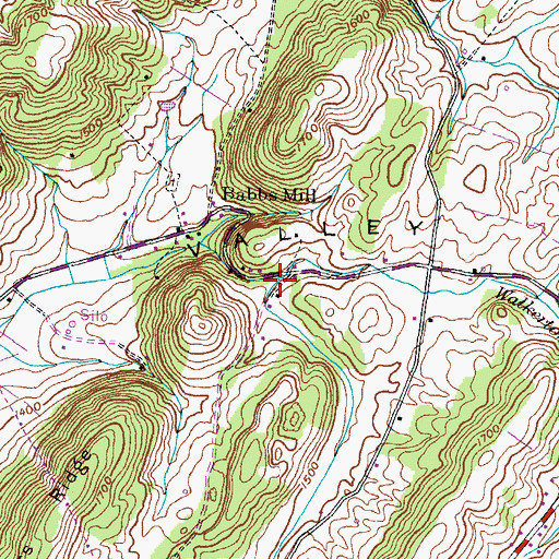 Topographic Map of Walkertown Branch, TN