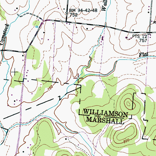 Topographic Map of Wallace Branch, TN