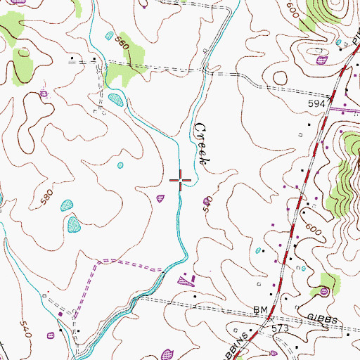 Topographic Map of Wallace Branch, TN