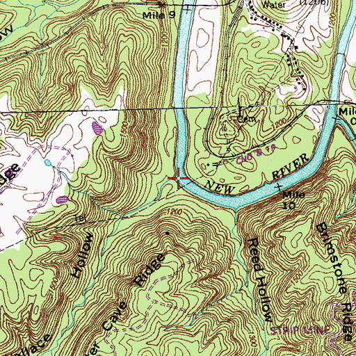 Topographic Map of Wallace Hollow, TN