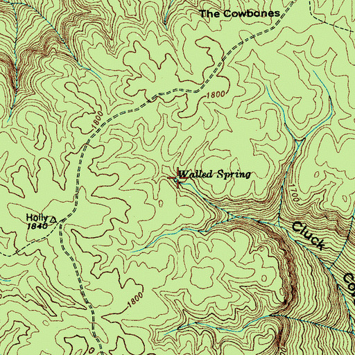 Topographic Map of Walled Spring, TN