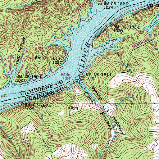 Topographic Map of Wallop Hollow, TN