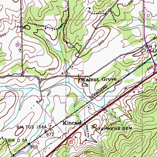 Topographic Map of Walnut Grove Church, TN