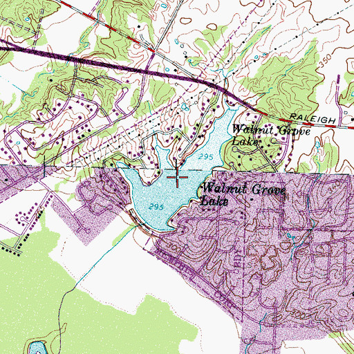 Topographic Map of Walnut Grove Lake, TN