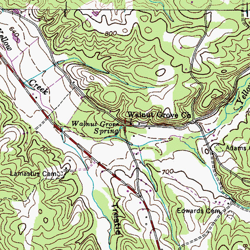 Topographic Map of Walnut Grove Spring, TN
