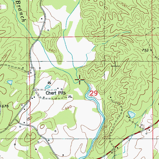 Topographic Map of Stewart Branch, AL