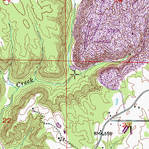 Topographic Map of Stewart Branch, AL