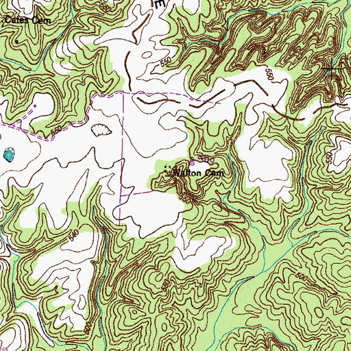 Topographic Map of Walton Cemetery, TN