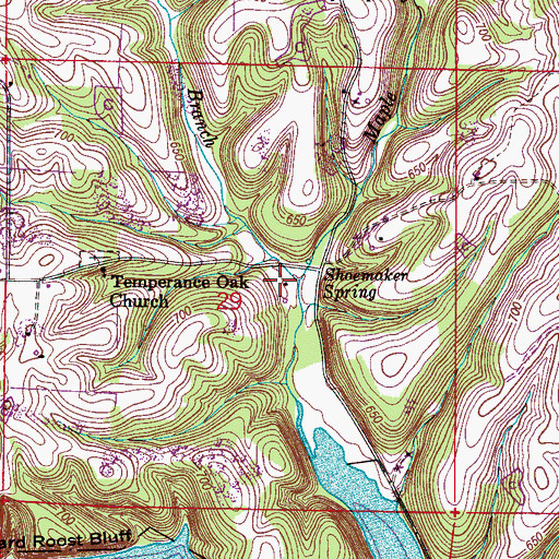 Topographic Map of Stewart Branch, AL