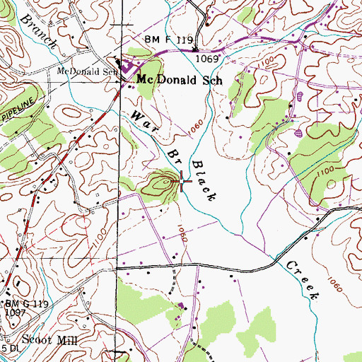 Topographic Map of War Branch, TN
