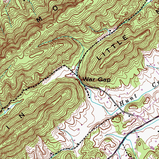 Topographic Map of War Gap, TN