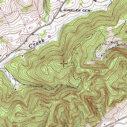 Topographic Map of War Ridge, TN