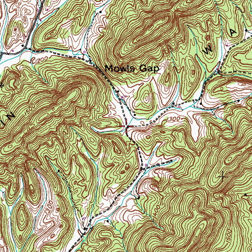 Topographic Map of War Valley, TN