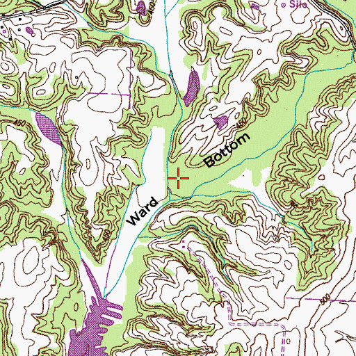 Topographic Map of Ward Bottom, TN