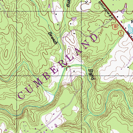 Topographic Map of Ward Branch, TN