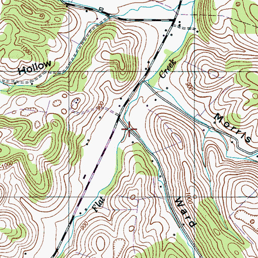 Topographic Map of Ward Hollow, TN