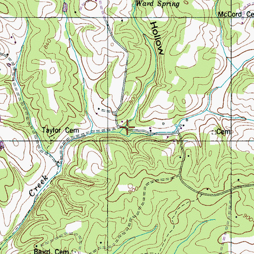 Topographic Map of Ward Hollow, TN